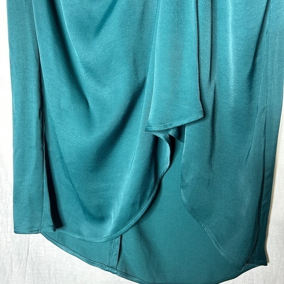 & Other Stories green gathered satin midi skirt - Picture 9 of 11